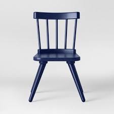 Set Of 2 Kids Windsor Wooden Chairs Navy Blue Pillowfort Wooden Chair Painting Kitchen Chairs Wooden Bedroom Furniture