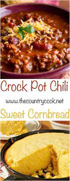 The Best Crock Pot Chili Recipe Cornbread Recipe Sweet Recipes Sweet Cornbread