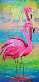 Flamingos Flamingo Art Flamingo Painting Flamingo Art Print