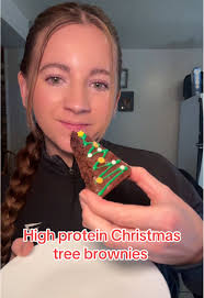 Delicious High Protein Christmas Tree Brownies
