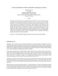Masyarakat sekitar gangguan kesehatan mental yang d. Pdf Tuntutan Kesihatan Mental Menurut Maqasid Al Sunnah