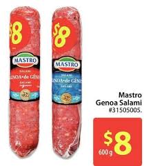 Genoa salami dry italian sausage made with mixed pork, veal and fat; Walmart Mastro Genoa Salami Redflagdeals Com
