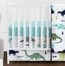 See more ideas about crib sets, cribs, crib bedding. 3 Piece Crib Bedding Set Navy Teal And Yellow Modern Dinosaur Baby Boys Or Girls Dino Nursery Cute Style Crib Crib Bedding Evertribehq Baby