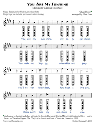 You Are My Sunshine Standard Fingerings Six Hole