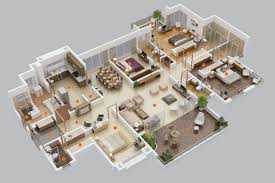50 Four 4 Bedroom Apartment House Plans Architecture Design Bedroom House Plans 3d House Plans Apartment Floor Plans