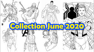 These are perfect for coloring books, or black and white designs on shirts or pillowcases. Superheroes Coloring Pages Monthly Collection June 2020 Youtube