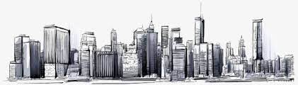 Hand Painted City Skyline Vector Material City Clipart Contour City Png And Vector With Transparent Background For Free Download City Skyline Skyline City