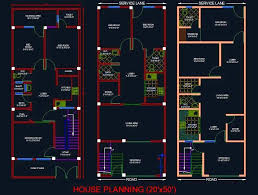 House Architectural Planning Floor Layout Plan 20 X50 Dwg File Drawing House Plans Floor Layout House Design Drawing