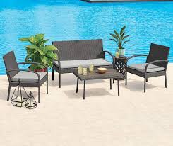 I Found A Gray 4 Piece All Weather Wicker Cushion Seating Set At Big Lots For Less Find More A Outdoor Seating Set Patio Furniture For Sale Patio Seating Sets
