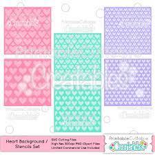 Download Heart Background Stencil Set Free Svg Files For Cricut Silhouette