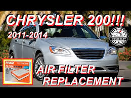 On most vehicles, the cabin air filter is located behind the glove box and is pretty easy to access. How To Change Engine Air Filter On 2011 2014 Chrysler 200 2 4l I4 3 6l V6 Filter Replacement Youtube