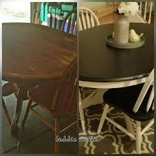 Finished My Table And Chairs Love It My 30 Find Top Espresso By Minwax Base Waverly Chalk Paint I Chalk Paint Table Painted Table Waverly Chalk Paint