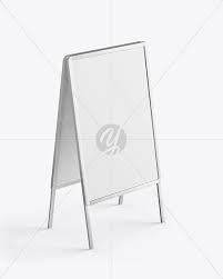 Download Glossy Metallic Stand Mockup In Outdoor Advertising Mockups On Yellow Images Object Mockups PSD Mockup Templates