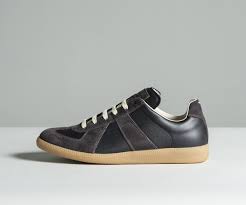 Maison margiela classic replica sneakertobacco & psyke. Maison Margiela Leather Classic Replica Trainers Black Amber For Men Lyst