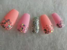 Pink nails have always been a classic for a reason: Glitter Pink Acrylics Nail Tips For Sale Ebay