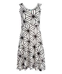 Black White Geometric Sleeveless Dress Women Zulily