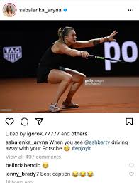 Select from premium alejandro davidovich fokina of the highest quality. Sabalenka Ig Post After Losing To Barty In The Stuttgart Final Tennis