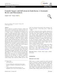 We did not find results for: Pdf Cosmetic Surgery And Self Esteem In South Korea A Systematic Review And Meta Analysis