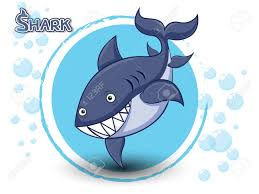Gráfico para tela, camiseta, postal, tarjeta de felicitación, logotipo, póster, pegatina. Tiburon De Dibujos Animados Lindo Sobre Un Fondo De Color Ilustraciones Vectoriales Clip Art Vectorizado Libre De Derechos Image 85618854