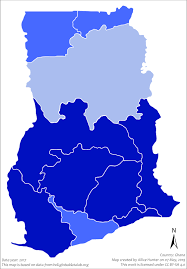 Download fully editable outline map of ghana with regions. List Of Ghanaian Regions By Human Development Index Wikipedia