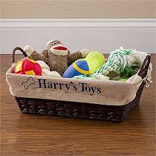 Personalized Dog Toy Baskets Tan Personalized Dog Toys Dog Toy Basket Personalized Dog Gift