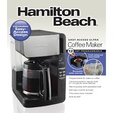 If you don't use the timer to get your coffee started prior to you getting up in the morning with the hamilton beach 12 cup coffee maker, you still can brew it as usual right on the spot and i really like the fact that even if the coffee. 12 Cup Frontfill Programmable Ultra Coffee Maker Black Stainless 46203 Hamiltonbeach Com