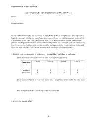 Natural selection the first part will concentrate on genetic drift with the use of a model to demonstrate its 4 student worksheet: Pdf Making Evolution Stick Using Sticky Notes To Teach The Mechanisms Of Evolutionary Change