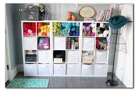 This innovative storage solution is the answer to getting your craft room or any other room organized in a snap! Craft Room Organization Sugar Bee Crafts Sewing Room Storage Solutions Sewing Room Storage Sewing Room Organization