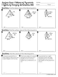 Surface Area And Volume Of Pyramids Unit Secondary Math Classroom Secondary Math Math Classroom