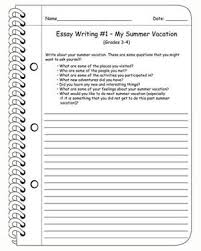 Essay Writing My Summer Vacation Free English Worksheet For Kids Free Writing Prompts Writing Worksheets Essay Writing