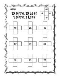 Ten More Ten Less Window Everyday Math 1st Grade Math First Grade Math