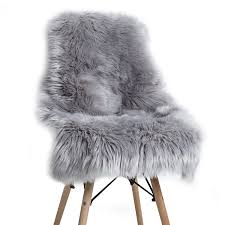 Find modern dining room chairs as dashing as the table itself. Buy Yoh Soft Faux Sheepskin Chair Cover Seat Cushion Modern Imitation Sheepskin Plush Carpets Fluffy Shaggy Area Rugs For Home Decor Mat 23 6 X 35 4 Inches Grey Online In Bahrain B085br7jzj