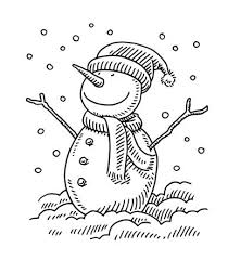 Black And White Santa Hat Hand Drawn Vector Drawing Of A Santa Hat Black And White Sketch On A Christmas Drawing Winter Drawings Snowman Clipart