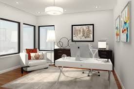 The brown chair makes a good match with the grey sofa in the room. Home Office Small Office Design Ideas Decorilla Portfolio
