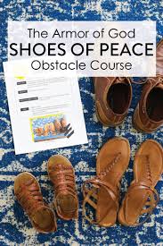 More armor of god crafts, activities, and snack ideas: The Armor Of God Shoes Of The Gospel Of Peace Obstacle Course For Kids The Littles Me