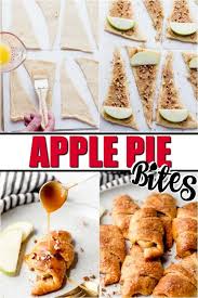 How To Make Apple Pie Bites Fresh Apples Wrapped In Pillsbury Crescent Rolls Sprinkled With Cinnamon Sugar The Dessert Recipes Easy Apple Pie Bites Pie Bites