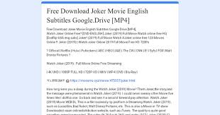 Make sure you log in with the account that is storing the file you want to share. Free Download Joker Movie English Subtitles Google Drive Mp4