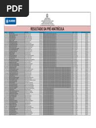 Resultado Pré Matrícula 2023