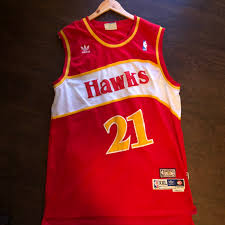 Atlanta hawks shareef abdul raheem l. Vintage Atlanta Hawks Dominique Wilkins Jersey Size Depop