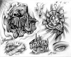 The popular cartoon character hobbes holds a guns in this colorful comic theme gangster tattoo. Hood Gangsta Cartoon Tattoos