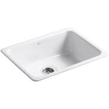 Bakersfield undermount cast iron 31 in. Kohler K 6585 0 White Iron Tones 24 1 4 Undermount Single Basin Cast Iron Kitchen Sink Faucetdirect Com