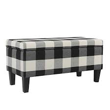 Black And White Ottoman Bench Amazon Com Homepop Large Upholstered Rectangular Storage Ottoman Bench With Hinged Lid Black Buffalo Plaid Kit In 2020 Storage Ottoman Bench Storage Ottoman Storage