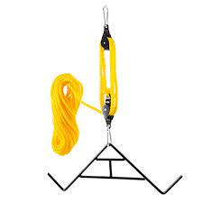 Hiram Game Hoist Gambrel With 6 1 Pulley System 55ft Of Nylon Rope Powerful Carabiner 1500 Pounds Capacity Hunting Accessories For Deer Hunting Season In Saudi Arabia Whizz