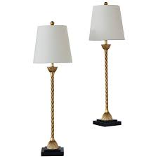 360 lighting modern table lamps set of 2 textured blue ceramic column white drum shade living room bedroom bedside office family. Port 68 Delfern Gold Metal Twist Buffet Table Lamp Set Of 2 64w38 Lamps Plus