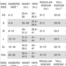 nike pant size chart top chart womens and bottoms chart