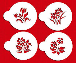 Amazon Com Small Botanical Flowers Cookie Stencils By Designer Stencils Food Decorating Stencils Kitchen Dining Cookie Stencils Stencils Botanical Flowers