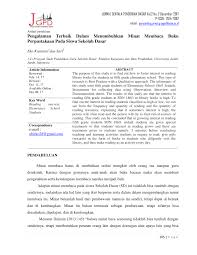 Cuma minat nak main yang ada saja. Pdf Pengalaman Terbaik Dalam Menumbuhkan Minat Membaca Buku Perpustakaan Pada Siswa Sekolah Dasar