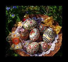 You can turn used cereal boxes into perfect diy document storage to display on your desktop! A Lovely Basket Of Romanian Easter Eggs Romanian Easter Eggs Egg Craft Happy Easter