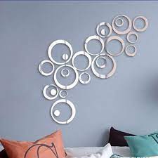 Ideal diy wall mirror sticker: Amazon Com Cugbo Crystal Mirror Wall Stickers Acrylic 3d Circle Round Wall Decal Removable Diy Bedroom Living Room Home Decor Silver Home Kitchen