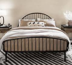 Thin metal legs finished in antique bronze complete the look. Laurina Iron Platform Bed Pottery Barn